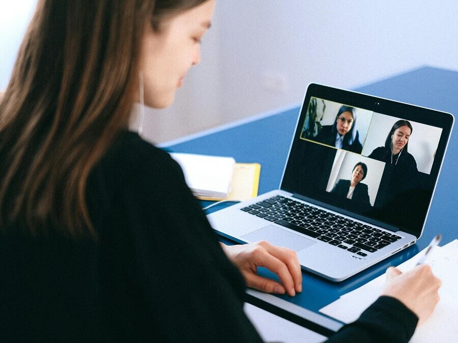 A staffing agency is conducting online interview